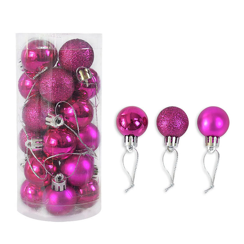 24pcs de 3cm Bolas Mate Brillantes de Navidad