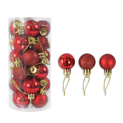 24pcs de 3cm Bolas Mate Brillantes de Navidad