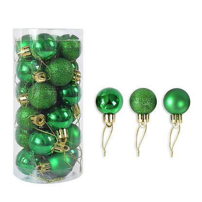 24pcs de 3cm Bolas Mate Brillantes de Navidad