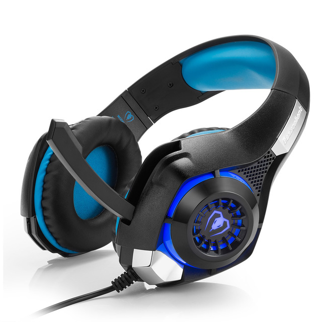 Auriculares estéreo de graves para PS4, cascos de graves profundos + ratones para juegos con micrófono, luz LED para teléfono, PC, jugador XOBOX One