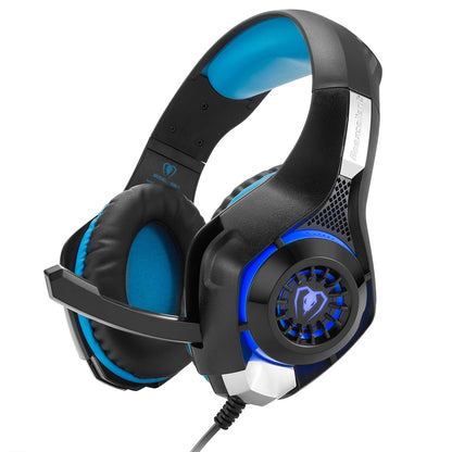 Auriculares estéreo de graves para PS4, cascos de graves profundos + ratones para juegos con micrófono, luz LED para teléfono, PC, jugador XOBOX One