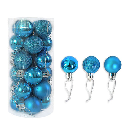 24pcs de 3cm Bolas Mate Brillantes de Navidad