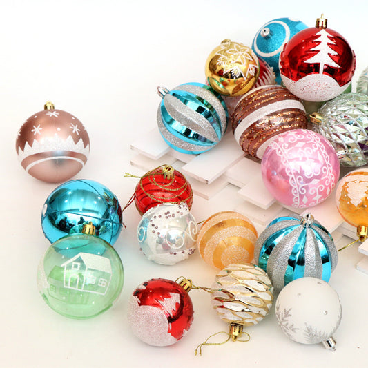 24 bolas navideñas de 6cm varios colores y diseños