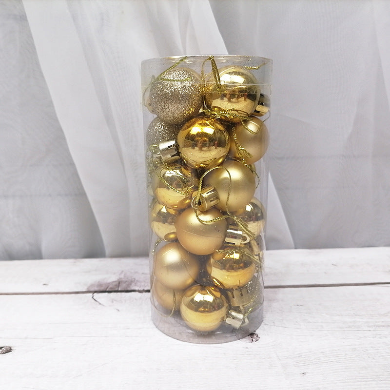 24pcs de 3cm Bolas Mate Brillantes de Navidad