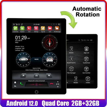 Tesla Style Auto Rotation Screen 10.1 Inch Android 13.0 2 Din Universal Multimedia Player DVD GPS Radio Stereo 