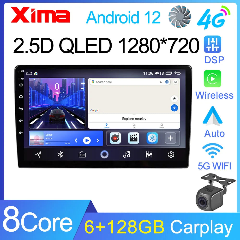 8Core Qled Dsp 9 10 Inch Car Radio GPS 2 din Android 12 Auto Carplay For Volkswagen Nissan Hyundai Toyota Multimedia Player