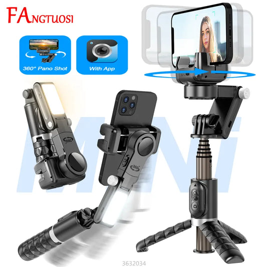 2023 New Hot Q18 Style Advanced Gimbal Smartphone Gimbal Stabilizer Monopod Selfie Stick with Bluetooth Shutter for Desktop Shooting Mode 