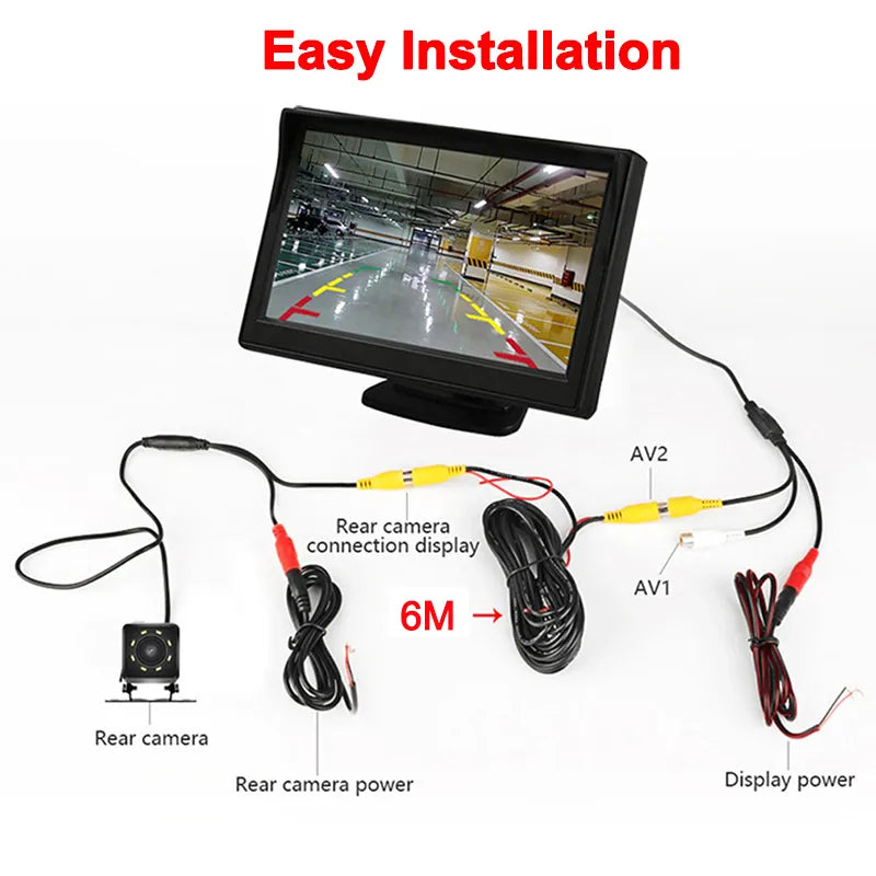 4.3Inch Rear View Camera Monitor Screen Reversing Camera for Car Parking System Camera for Vehicle DashCam Backup Camera