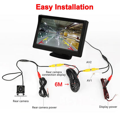 4.3Inch Rear View Camera Monitor Screen Reversing Camera for Car Parking Parking System Camera for Vehicle DashCam Backup Camera