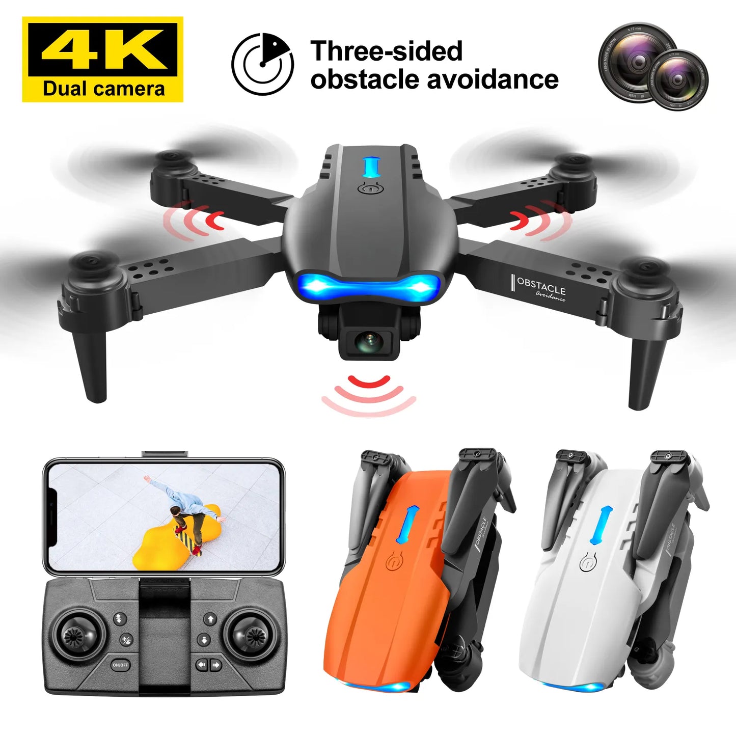 Dron E99 K3 Pro HD 4k, cámara Dual, modo de alto mantenimiento, plegable, Mini RC, WIFI, fotografía aérea, Quadcopter, juguetes, helicóptero