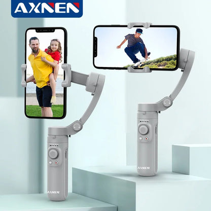 Gimbal 3 ejes AXNEN Estabilizador de Cardán HQ3 de Mano, Soporte Plegable para Smartphone, Grabación de Vídeo y Vlog,+
