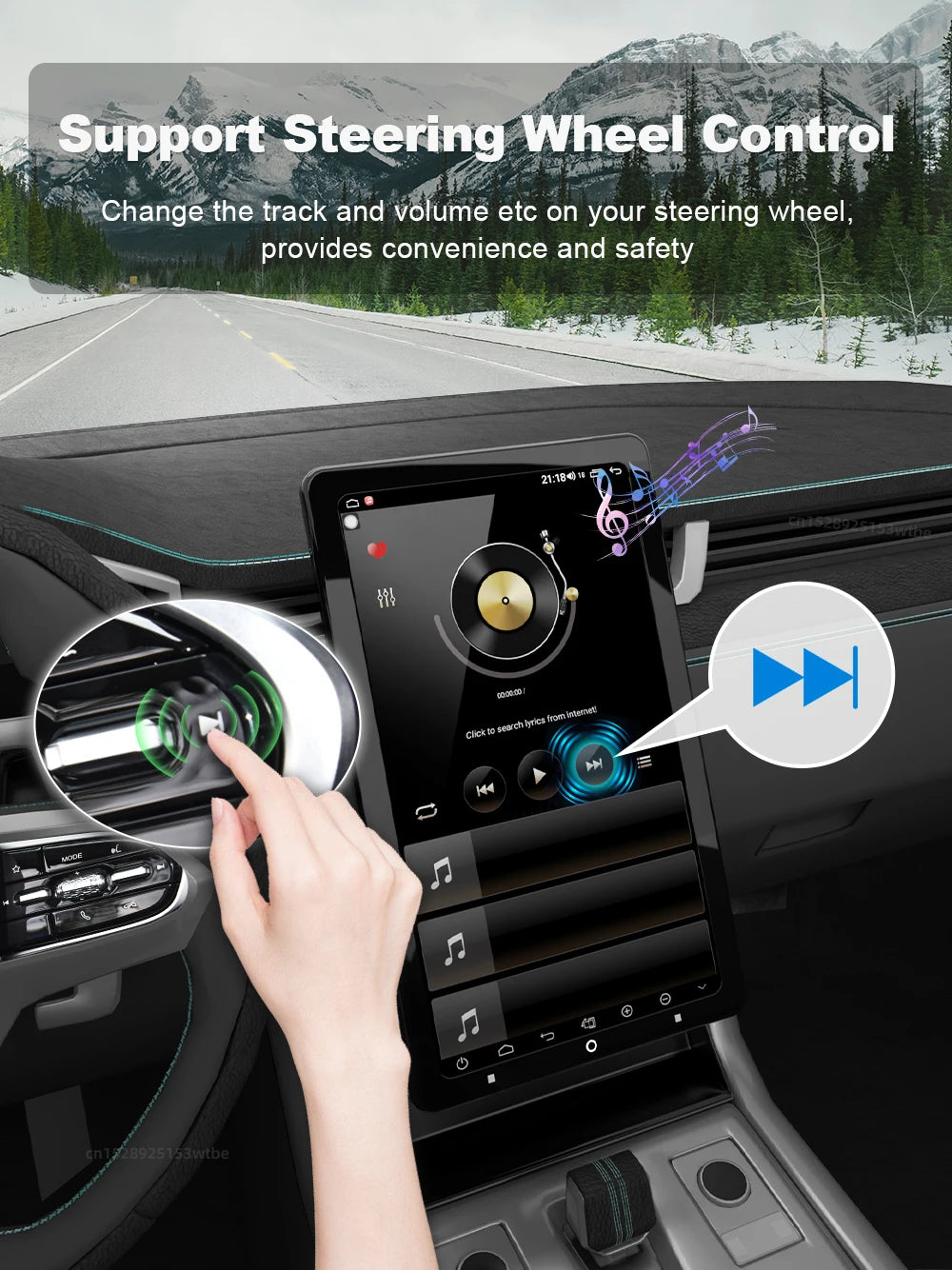 Car Multimedia Player, 13.3 and 10 inch rotating screen, supports 360 camera, split screen, gps, 2 Din, Carplay, Android 12