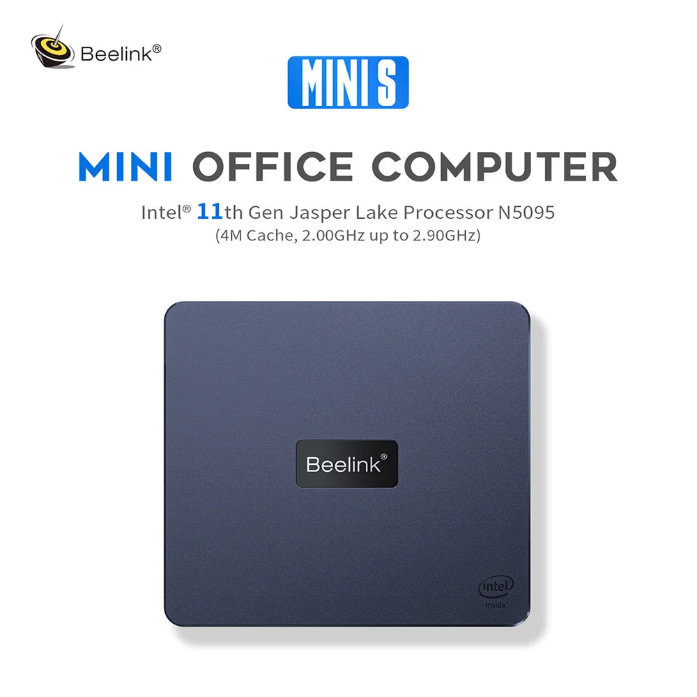 Beelink Mini PC Intel 11th Gen Jaspe Lake N5095 DDR4 8G 128G 16GB 512GB SSD Dual Wifi BT4.0 1000M LAN Desktop Mini PC 