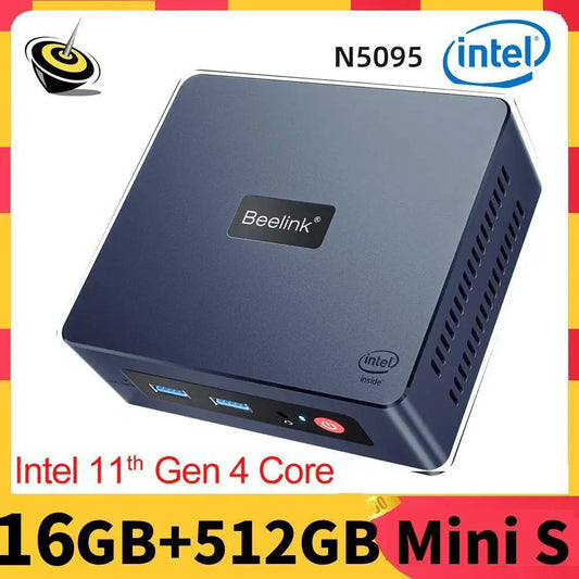 Beelink Mini PC Intel 11th Gen Jaspe Lake N5095 DDR4 8G 128G 16GB 512GB SSD Dual Wifi BT4.0 1000M LAN Desktop Mini PC 