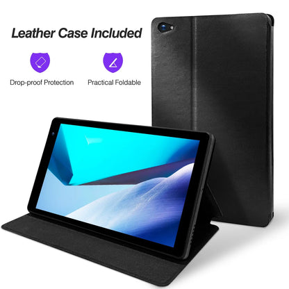 7 pulgadas Tablet PC 32 GB Android 11 con procesador Quad Core HD IPS pantalla doble cámara WiFi con funda protectora PU