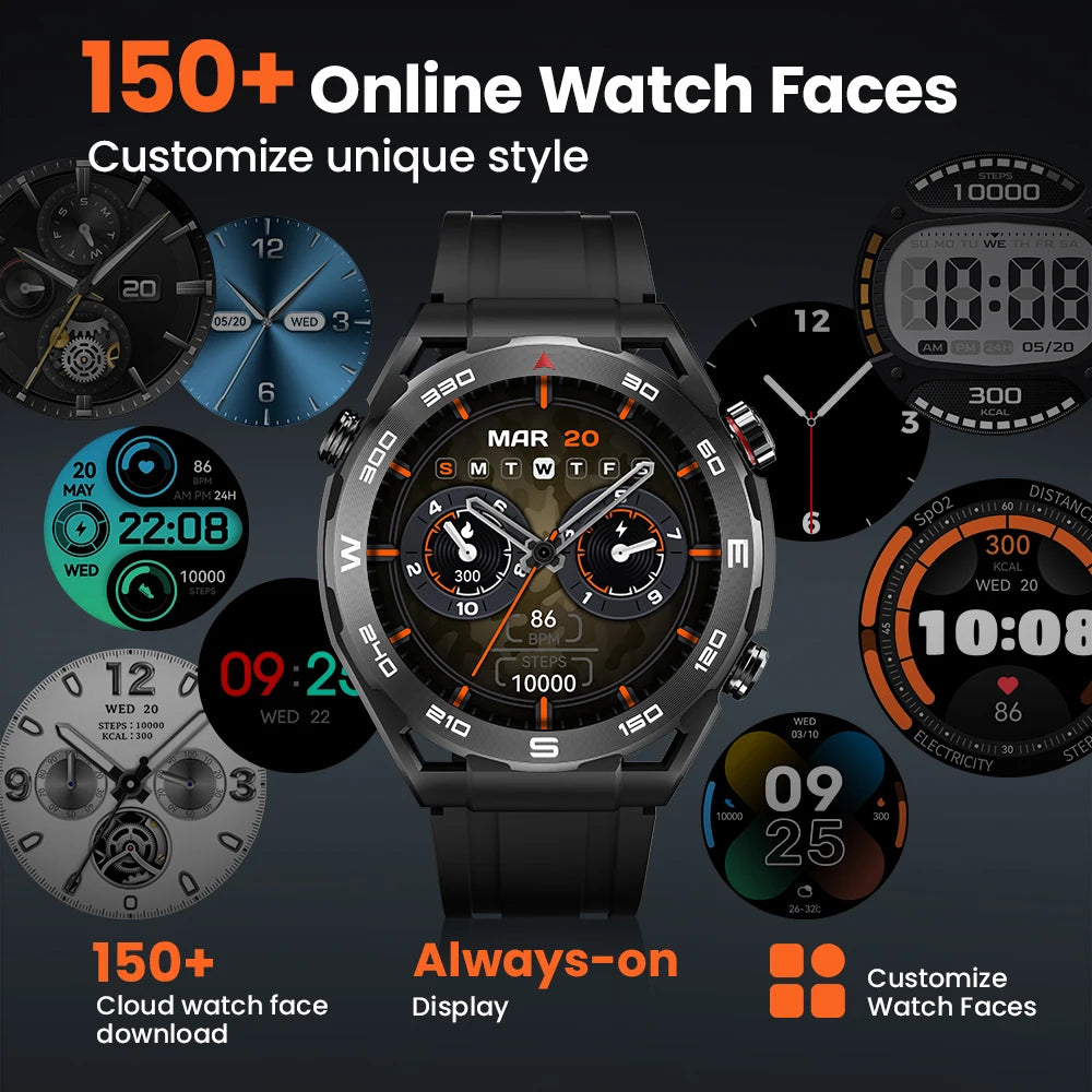 +1000 sold in Chiina HAYLOU Watch R8 Smart watch 1.43-inch high-definition amoled screen smart watch Bluetooth call and voice assistant military-class rugged watch 