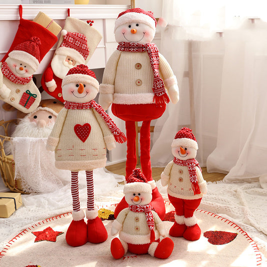 Creative Christmas arrangement of retractable dolls