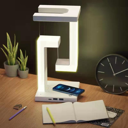 Suspension table lamp with wireless charging 